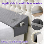 Bed Wedge Mattress Gap Filler Pillow, Headboard Closer Sleeping Pillow Against Headboard or Wall, Removable Cover Anti-Snoring Bed Wedge for Twin Full Queen King