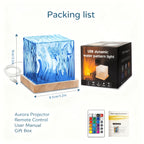 Aurora Galaxy Projector Night Light 16-Color LED USB Powered with Remote Control - Northern Lights Projector Dimmable Bedroom Ambience Lamp Cube Design for Room Decor Sleep Aid, 1-2 Pack