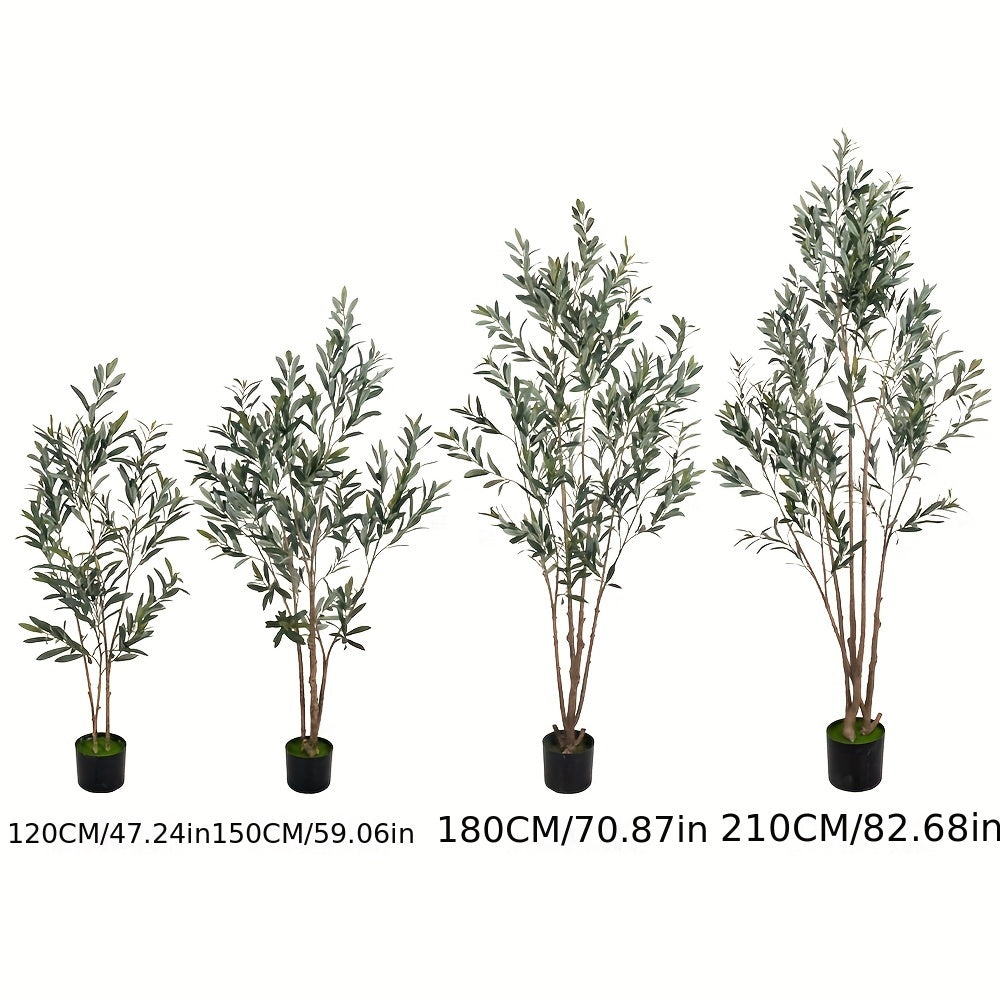 Artificial Olive Tree with Realistic Black Fruits – 4 Heights 47–83 Inch Nordic Mediterranean Faux Plant for Living Room, Kitchen, Hotel & Office | No Maintenance Indoor Decor