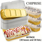 Disposable Mini Cake Boxes 30pcs with Lids & Spoons - Aluminum Foil Baking Cups for Cheesecakes, Custards & Desserts, Party Favor Containers in 5 Colors