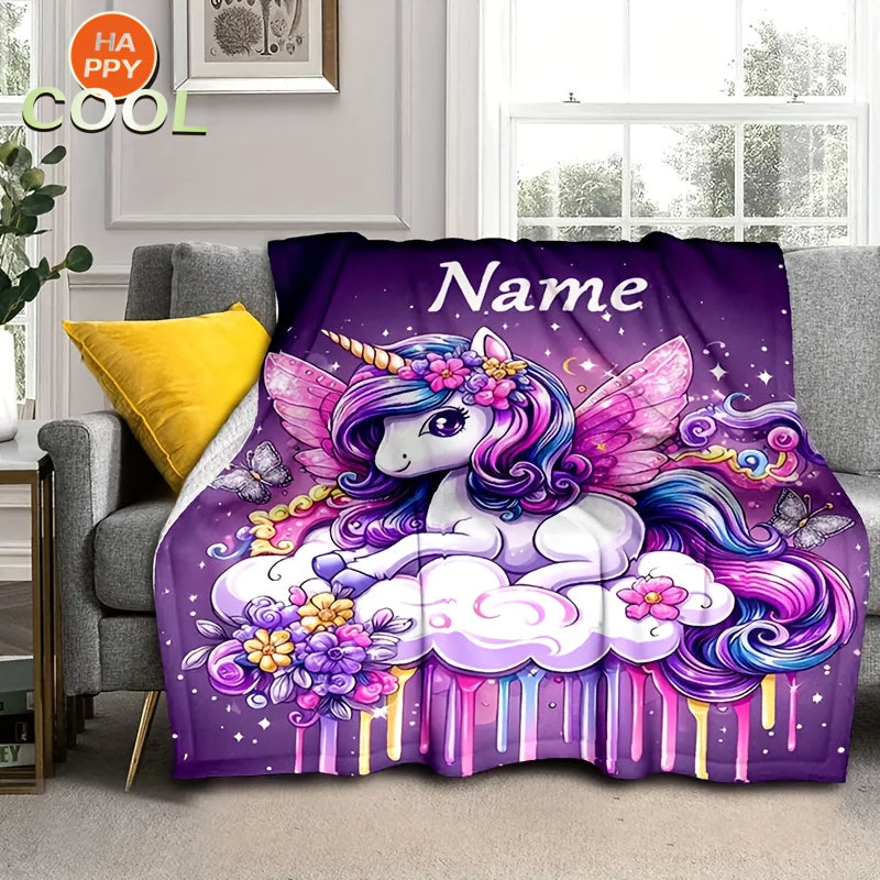 Unicorn Flannel Blanket – Soft Warm Digital Print Fleece Plush Throw for Kids | Machine Washable, Hypoallergenic | 30”×40” | 5 Designs