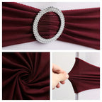 Elastic Chair Bands with Buckles 100pcs - Universal Chair Ties for Wedding Banquet and Party Chair Decoration