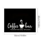 Coffee Bar Mat and Dish Drying Mat - Non-Slip Diatomite Absorbent Kitchen Counter Mat with Coffee Theme Design - Multi-Size Coffee Machine Mat and Kitchen Countertop Accessory