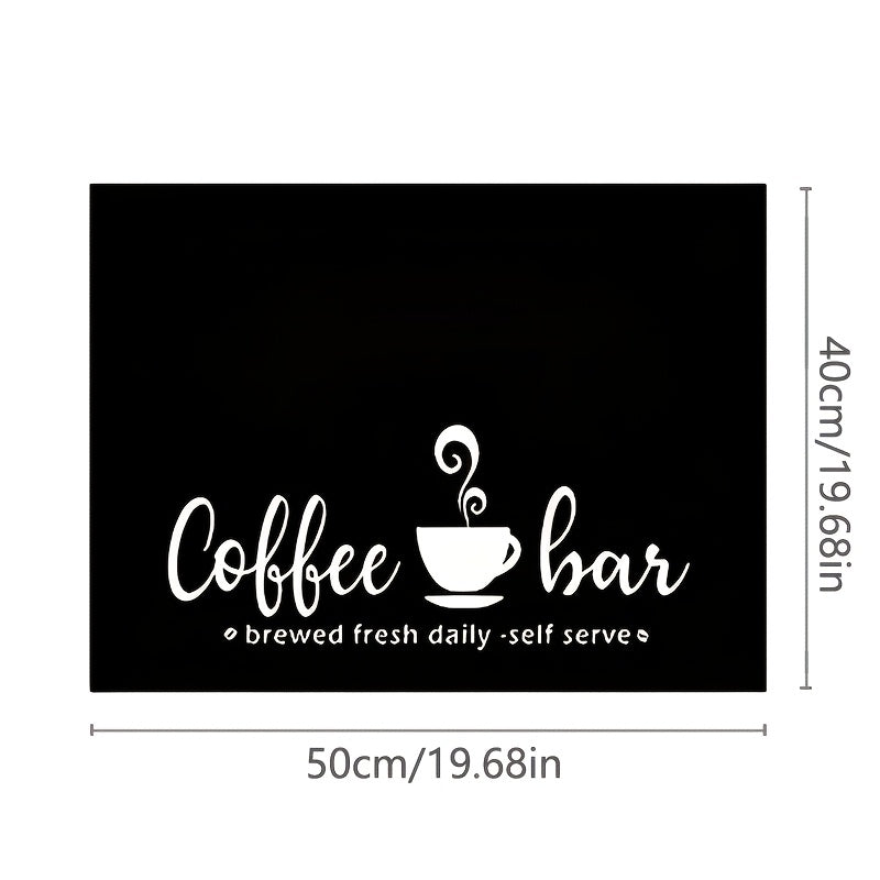 Coffee Bar Mat and Dish Drying Mat - Non-Slip Diatomite Absorbent Kitchen Counter Mat with Coffee Theme Design - Multi-Size Coffee Machine Mat and Kitchen Countertop Accessory