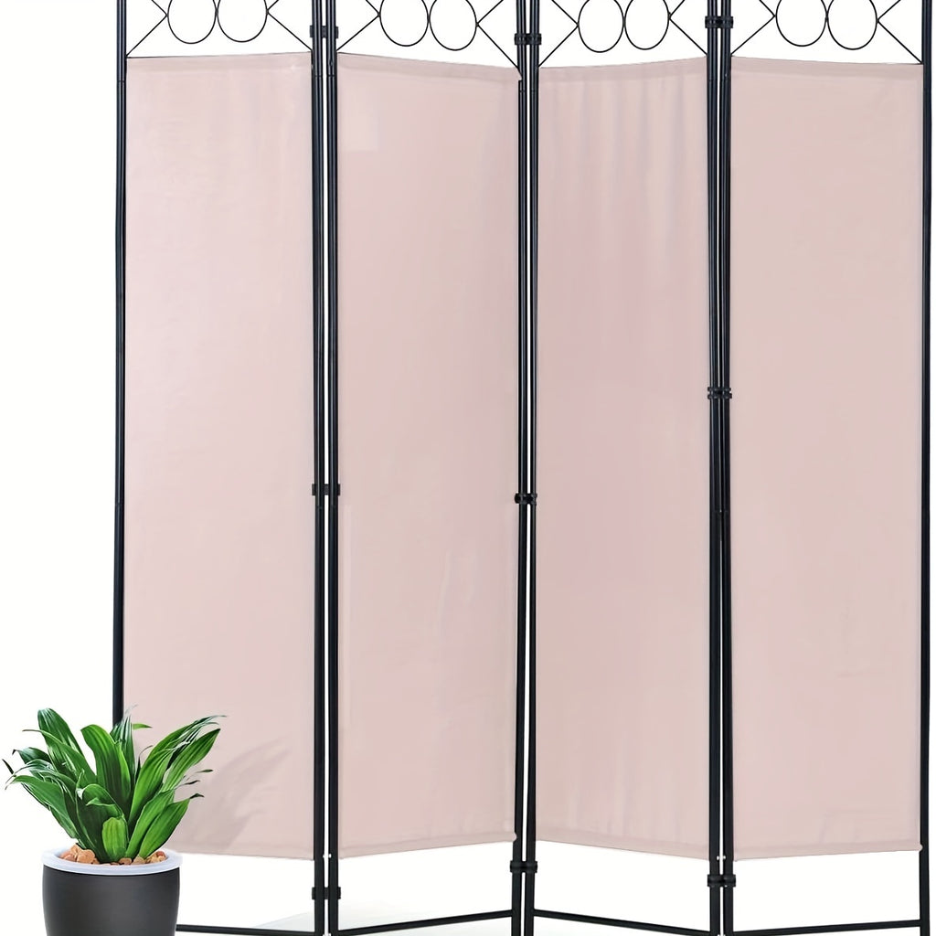 4 Panel Folding Room Divider Privacy Screen | Portable Wall Divider Partition for Home, Office & Bedroom Separation – Black, Grey, Beige, Tan