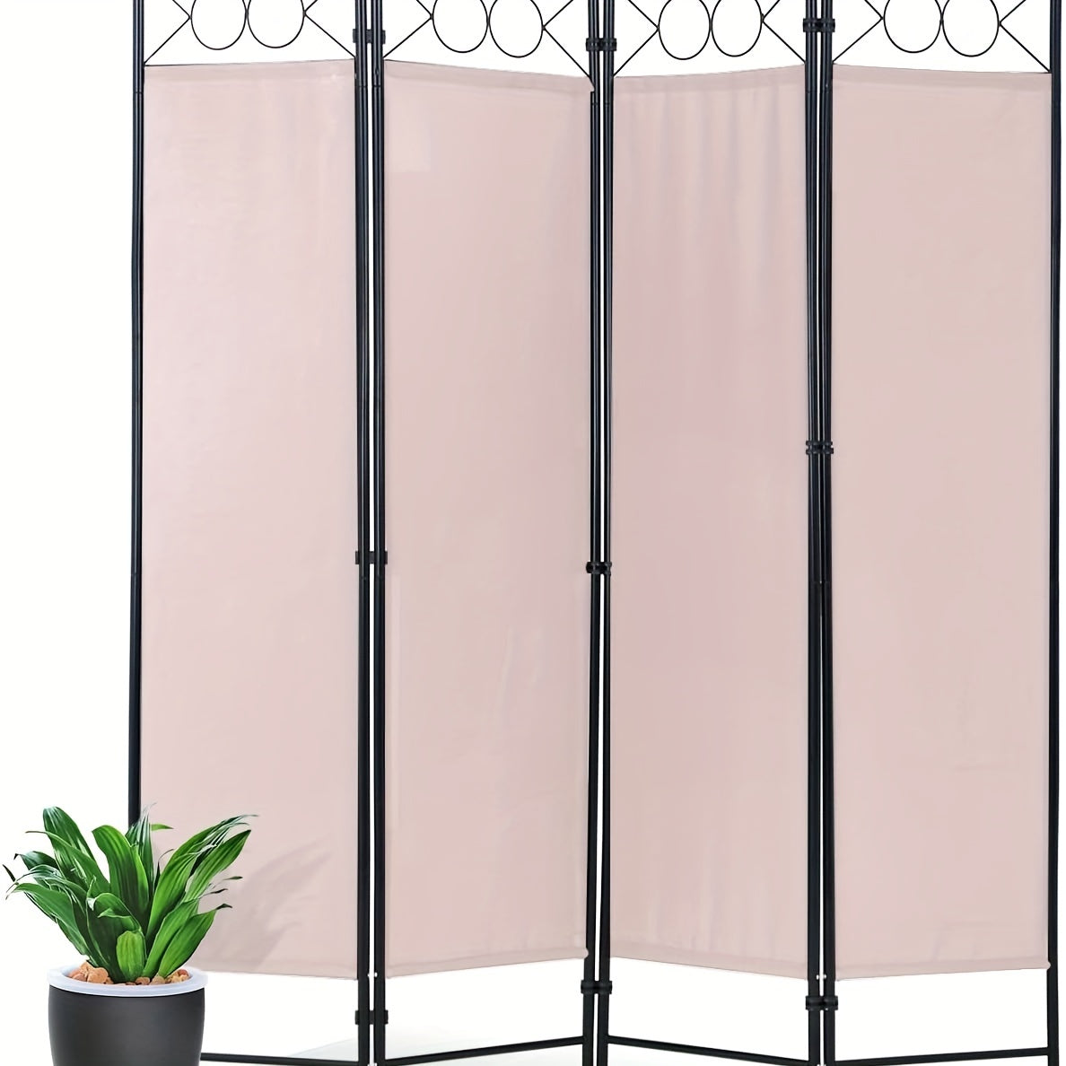 4 Panel Folding Room Divider Privacy Screen | Portable Wall Divider Partition for Home, Office & Bedroom Separation – Black, Grey, Beige, Tan