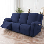 8-Piece Recliner Slipcover Set for 3-Seat Sofa – Flexible Soft Slide Sleeve Furniture Protector with Pocket, Stretch Couch Cover for Living Room, Office & Sofa Chair