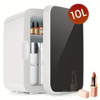 Portable Mini Fridge 15 Can 10 Liter Cooler with AC & DC Adapters – Compact Skincare & Beverage Refrigerator for Bedroom, Dorm, Office & Car – 1.06 or 2.64 Gal