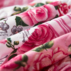 Pink Patchwork Quilted Bedspread Set 3 Piece – Sweet Floral Print, 1 Bedspread + 2 Pillowcases, Soft Breathable All-Season Bedding, Machine Washable, Twin Full/Queen King, Bedroom & Dorm Decor