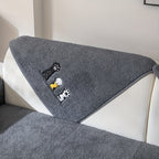 Sherpa Sofa Cover with Cat Paw Embroidery – Thick Plush Non-Slip Couch Slipcover, Pet-Friendly & Machine Washable Furniture Protector