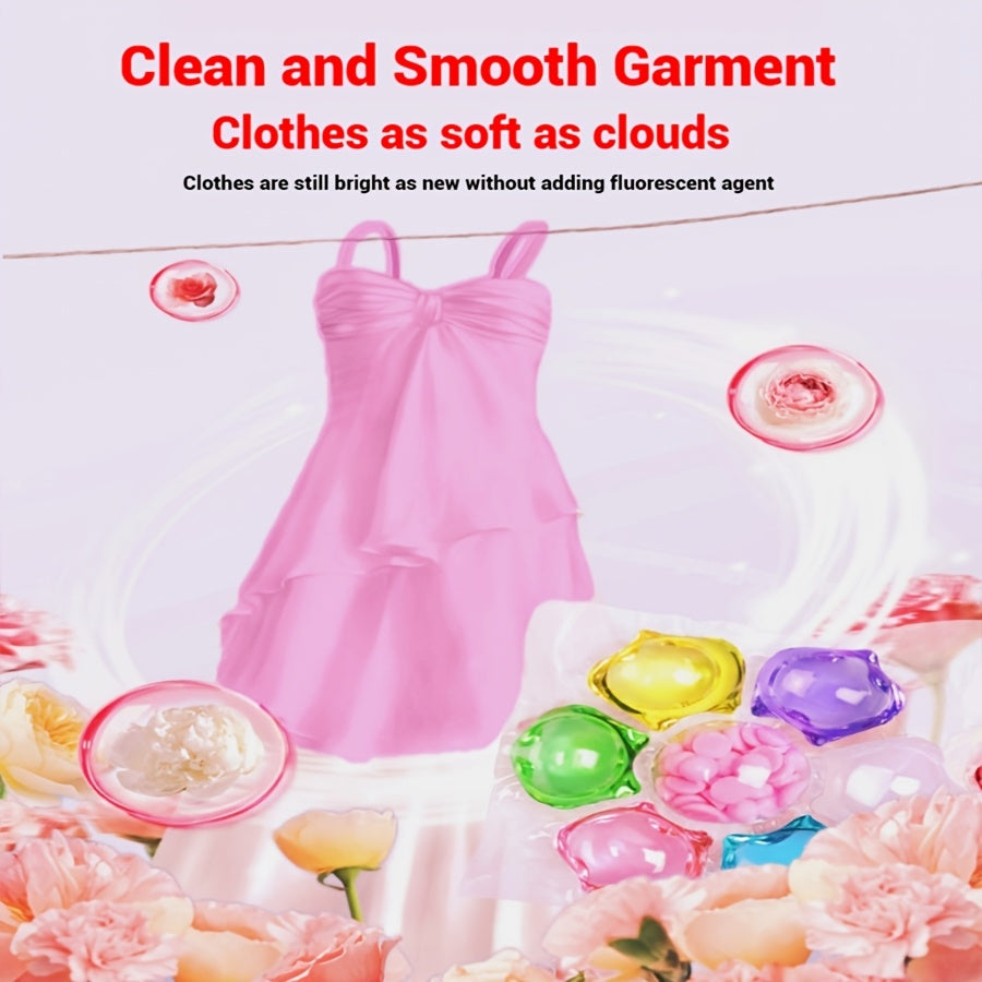 7-in-1 Laundry Beads Concentrated Scented Pods Long-Lasting Fragrance Deep Clean Stain Removal Soft Anti-Static Water Soluble 300g 400g 730g