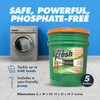 Ultra Fresh 6X Concentrated Liquid Laundry Detergent 5 Gallon with Pump, Up to 640 Loads HE Compatible All Machine Types, No Phosphates No Bleach, 4 Scent Options