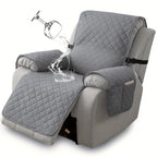 Chenille Knit Recliner Chair Cover 1pc – Non-Slip Sofa Slipcover with Elastic Straps & Drawstring for Large Recliners, Washable Pet Furniture Protector for Dogs Cats, Home Decor