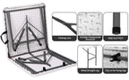 Folding Table 4 ft or 6 ft Plastic Portable with Carrying Handle and Locking Legs – Lightweight Fold-in-Half Table for Picnic, Camping, Party, Dining, Office & Outdoor Use | White