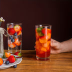 Glass Highball Cups 6pcs Thick Bottom Lead-Free Reusable Drinkware – Heavy Base for Stability, Modern Minimalist Glasses for Juice, Milk, Water & Cocktails | Home & Party
