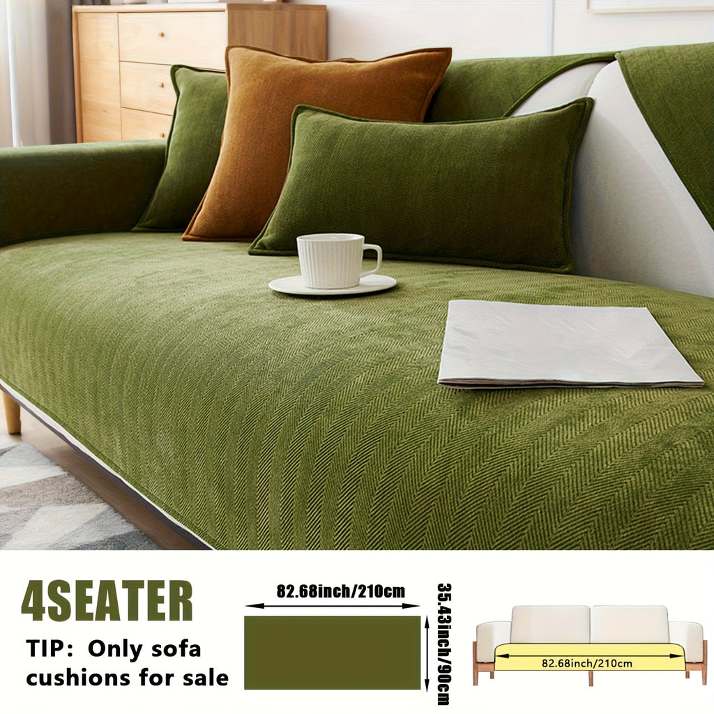 Chenille Ribbed Sofa Cover – Pet-Friendly Non-Slip Stretch Slipcover, Machine Washable Sofa Protector for 2, 3 & 4-Seater and Sectional Sofas, Modern Living Room Couch Cover