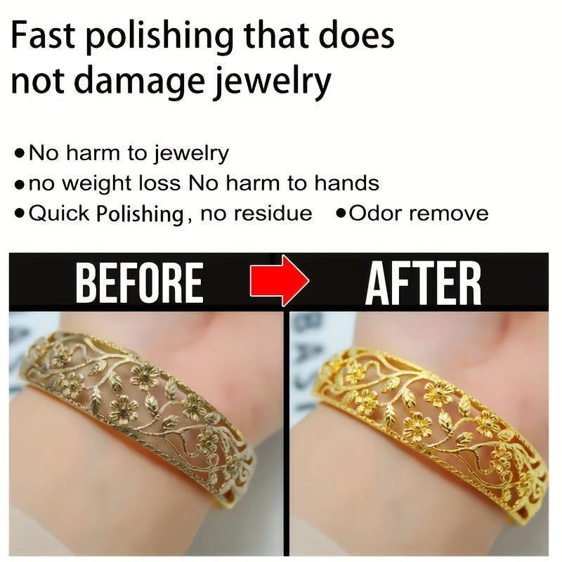 Jewelry & Metal Polishing Cream with Cloth, Restores Shine on Gold Silver Coins & Watches, Glycerin Formula Unscented Mild Metal Cleaner & Polish for Jewelry Care, 1.01 oz