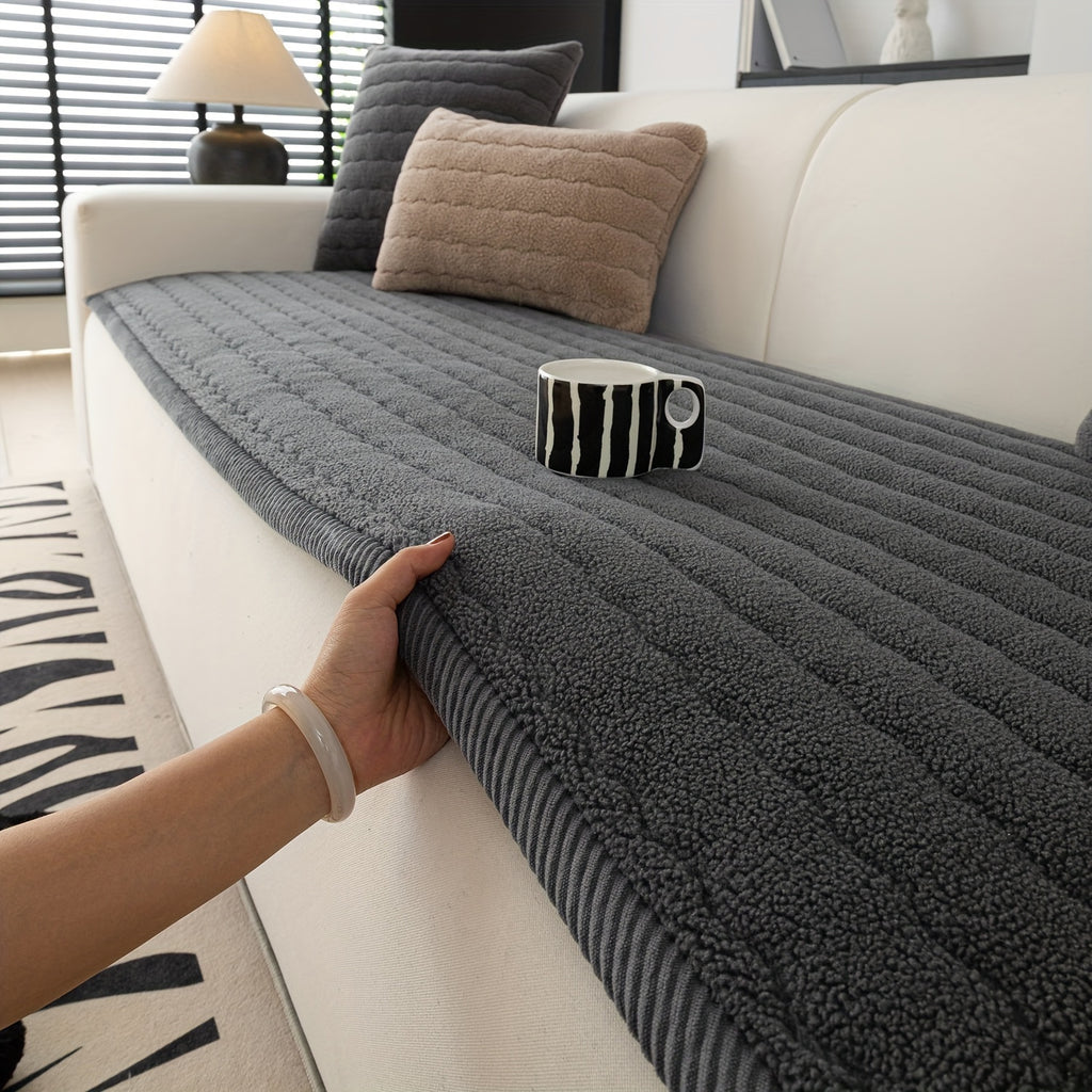 Plaid Sofa Protector Thickened Non-Slip Machine Washable Stretchable Pet Friendly - Sofa Cover for Living Room Bedroom Office Loveseat 4 Seater 6 Colors