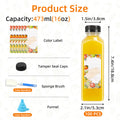 Plastic Juice Bottles with Caps 12oz 16oz Bulk Set 100 118 142 Pcs - Empty Bottles with Labels Funnel & Brush for Juice Smoothie Tea Coffee Party | Nuvia Haven