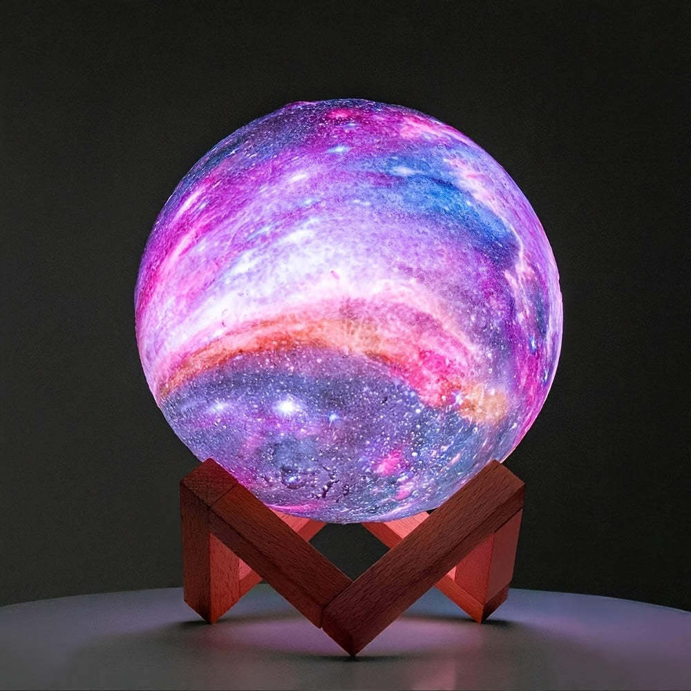 Moon Lamp 3D Galaxy Night Light 16 Colors 5.9 Inch with Wooden Stand & Remote Control USB - Color Changing LED Moon Globe Lamp, Perfect Birthday Gift for Women Men Couples Kids Room Home Decor