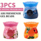 Odor Eliminator Gel Beads Air Freshener 3-Pack 14 oz Each – Essential Oil Formula, Mango Maitai, Cherry Blossom & Ocean Surf Scents for Bathroom, Car, RV & Pet Areas