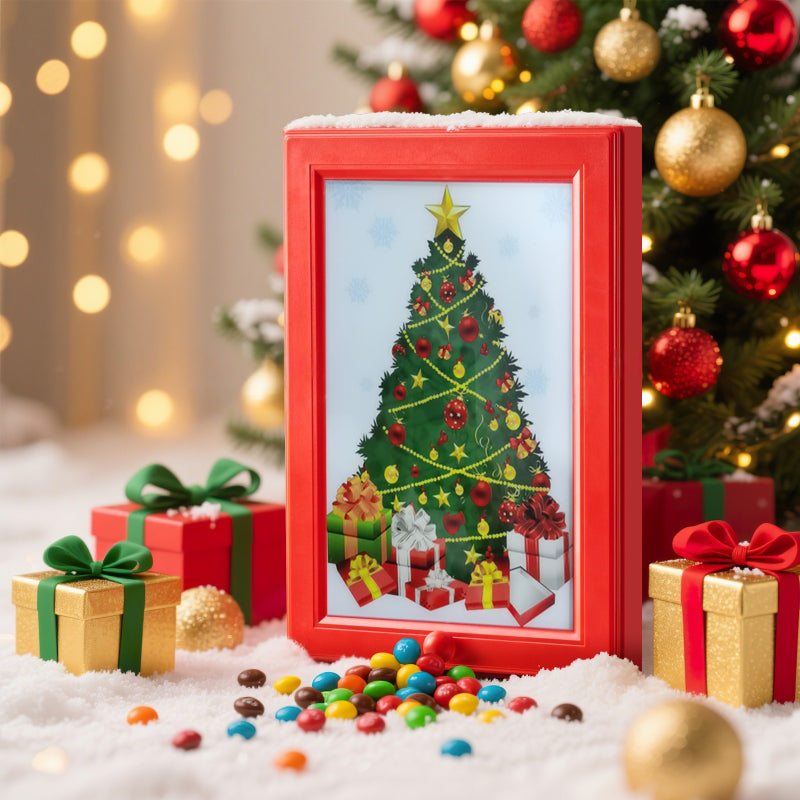 Wall-Mounted Candy Dispenser Frame – Square Hanging Candy Distribution Organizer for Halloween, Christmas, School Parties & Holiday Gifts, Available in Blue, Pink & Yellow