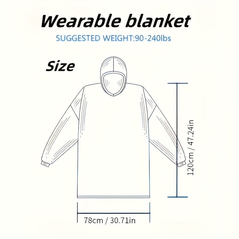 Wearable Blanket Hoodie – Oversized Giant Flannel Hooded Blanket Jacket for Women & Men | Ultra Soft, Warm, with Pocket | 5 Colors