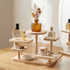 Multi-Tier Wooden Desk Organizer 5 or 6 Tray – Space-Saving Standing Shelf Rack for Cosmetics, Jewelry, Decor & Office Supplies