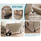 L-Shaped Sectional Sofa Cover 100% Liquid-Resistant Couch Slipcover with Non-Slip Straps for Dogs Cats Pets Left Right Chaise