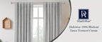 Linen Blackout Curtains 2 Panels – 100% Light Blocking Farmhouse Thermal Insulated Drapes, Rod Pocket Back Tab Ring Clips, Machine Washable, Living Room Bedroom, 9 Colors Multiple Sizes