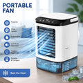 Portable Spray Mist Fan USB Personal Electric Fan 3-Speed with Humidification Ambient LED Light Compact for Office Home Camping Indoor Outdoor