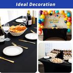 Spandex Fitted 6FT Tablecloth for Rectangular Tables – Wrinkle-Resistant Elastic Table Cover for Parties, Weddings, Trade Shows & Events – 2/4/8/12-Pack in Black, White & Light Yellow