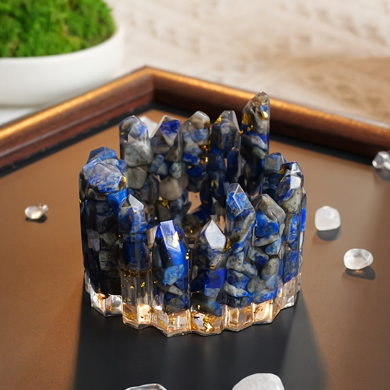 Crystal Column Bowl Candle Holder - Natural Stone Bracelet Ornament Storage Dish, Crystal Cleansing Bowl for Women, Boho Home Decor Gift (2.36-2.76 inch)