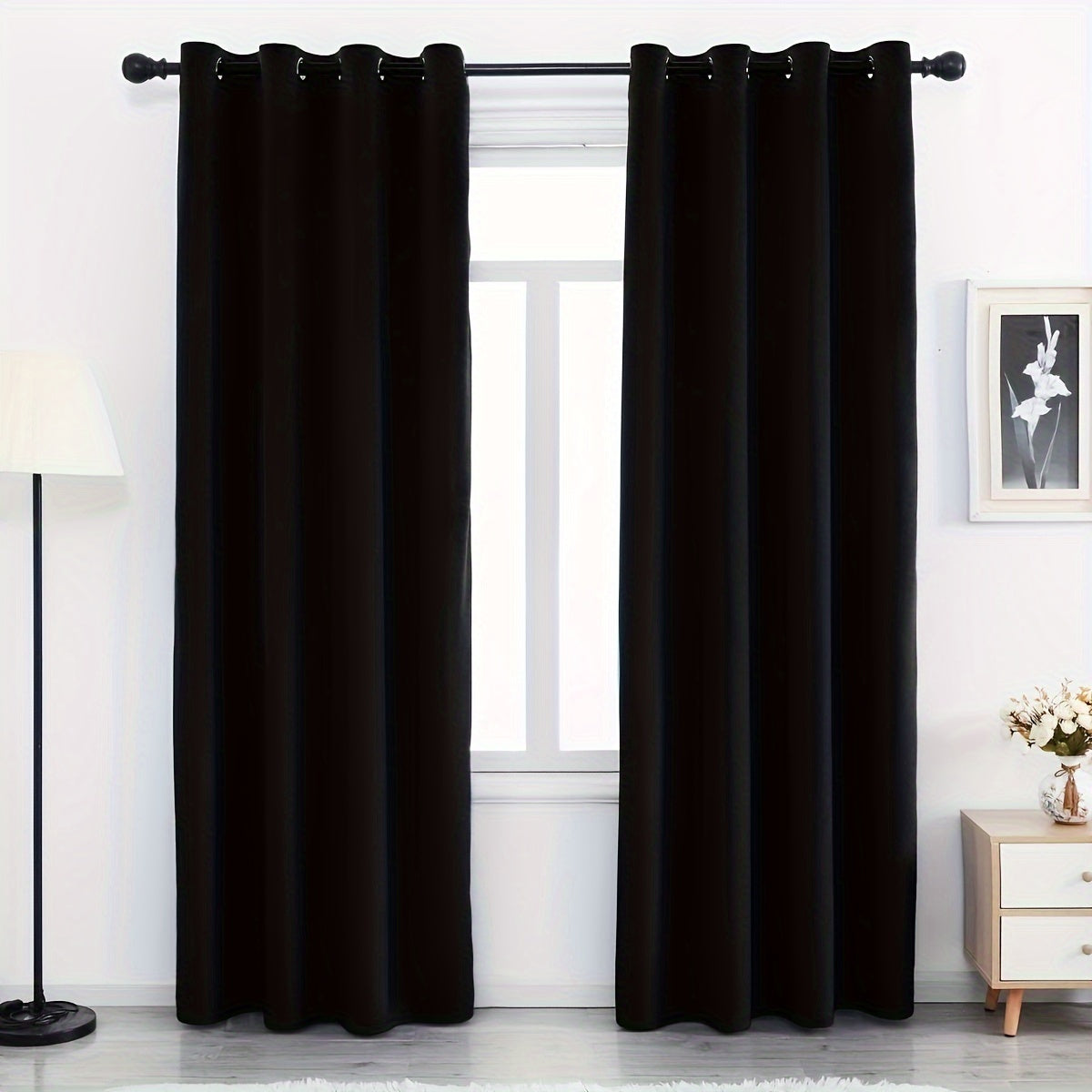Velvet Curtains 52” Wide – Soft Grommet Thermal Insulated Light Filtering Velvet Window Panels for Bedroom | 2-Panel Set in 14 Colors & 7 Lengths