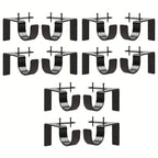 No-Drill Black Curtain Rod Brackets – Heavy Duty Screwless Steel Holders, Adjustable, Holds 20 lbs | Set of 4, 8, or 12 | Nuvia Haven