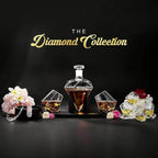 Diamond-Cut Whiskey Decanter Set with 2 Glasses & Wooden Rack – Creative Brick & Stone Pattern Liquor Holder for Bourbon, Scotch, Rum & Vodka | Unique Gift for Men
