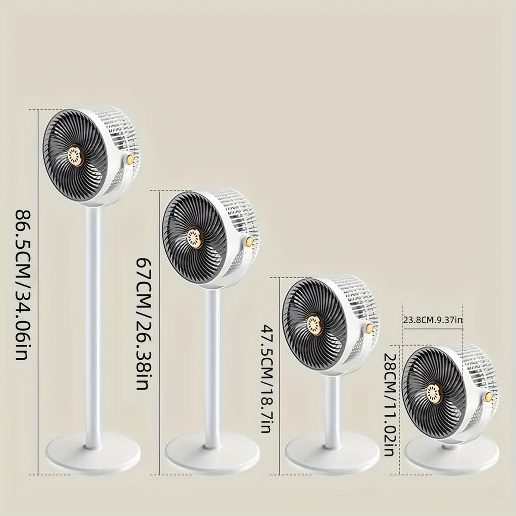 5-in-1 RV Ventilation USB Fan 4000mAh 5 Speed Settings Dual Head Type-C & USB Charging Port for Indoor Outdoor Bedroom Office Camping RV Personal Cooling