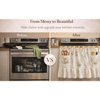 Appliance Skirt Curtain with Pockets – Farmhouse Kitchen Decor, Blackout Polyester, Grommet Top, Ruffled Trim | Hides Dishwasher, Washing Machine & Range Clutter | Nuvia Haven