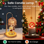 Candle Warmer Lamp Adjustable Height Dimmable Flameless – Vintage Iron Tabletop with Timer, 120V, Home Decor Gift