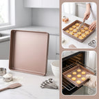 11 Inch Non-Stick Square Baking Pan Carbon Steel Jelly Roll Tray - Oven Baking Sheet for Cake Rolls Cookies Nougat Puff Pastry