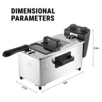 1700W Large Electric Deep Fryer with Time & Temperature Control Stainless Steel View Window Lid Frying Basket 101oz & 1.32 Gallon