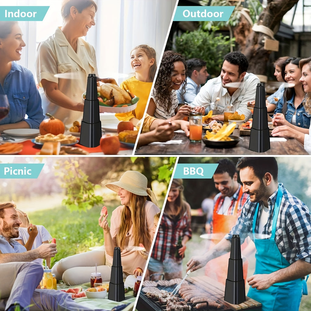 Fly Repellent Fan for Tables 6-Pack – Holographic Blade Food Fan to Keep Flies Away, Battery Powered, Indoor Outdoor, Party BBQ Picnic Home Travel