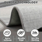 Floral Patterned Outdoor & Indoor Rectangular Rug - Non-Slip Machine Washable Soft Area Rug for Living Room Bedroom Garden Camping Picnic, Home Decor