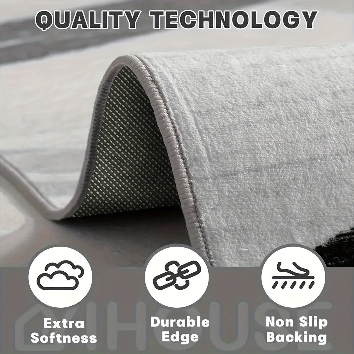 Floral Patterned Outdoor & Indoor Rectangular Rug - Non-Slip Machine Washable Soft Area Rug for Living Room Bedroom Garden Camping Picnic, Home Decor