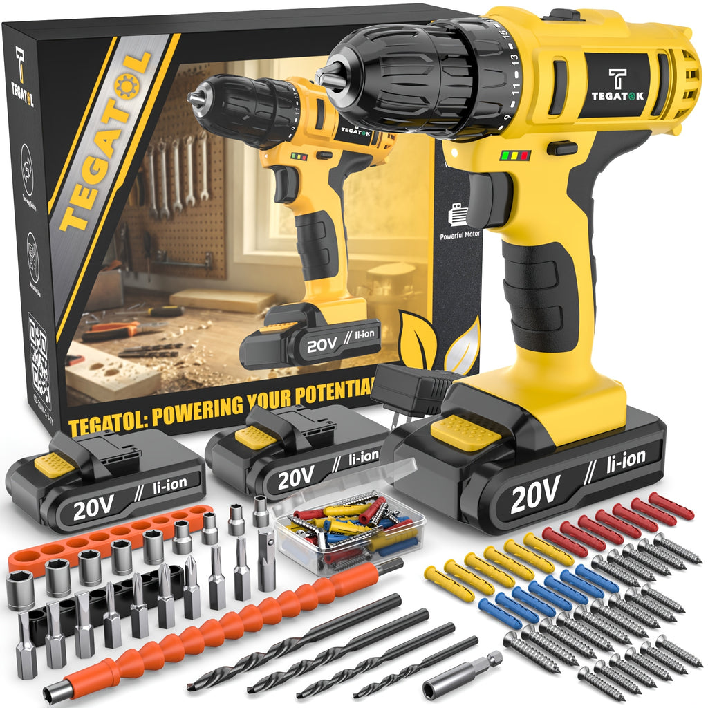 20V Cordless Drill Tool Set 30 88 136 148 Piece Electric Drill Toolbox Kit Rechargeable with Battery Hand Tools Pliers Bits for Home Repair Men Gift
