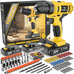 20V Cordless Drill Tool Set 30 88 136 148 Piece Electric Drill Toolbox Kit Rechargeable with Battery Hand Tools Pliers Bits for Home Repair Men Gift