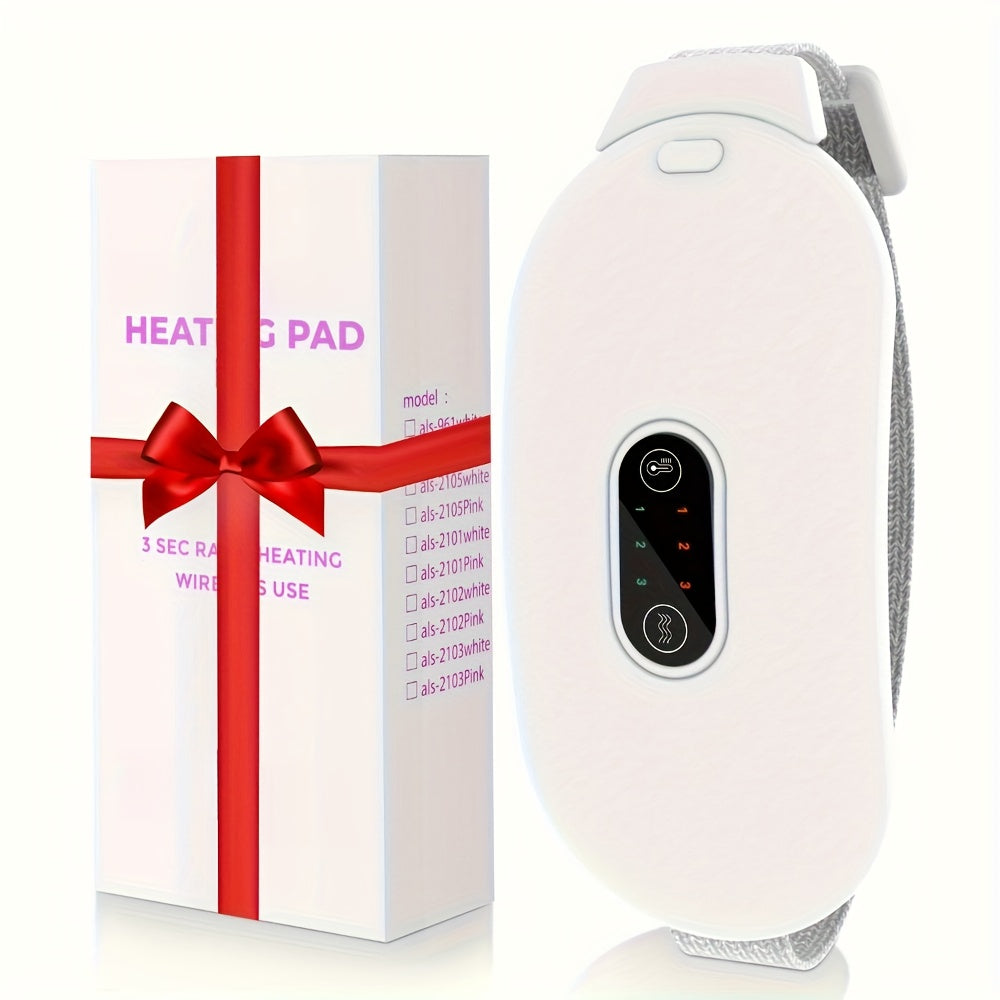 Cordless Portable Heating Pad with 6 Heat Levels & 6 Massage Modes – Wearable Electric Cramp Relief & Body Warmer for Women & Men, 4 Colors, Holiday & Valentine's Day Gift