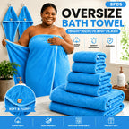 Microfiber Bath Towel Set 4 or 8 Piece – Extra Large 71×35” Ultra-Soft Quick Dry – Includes Bath Towel, Hand Towels, Washcloths & Hair Drying Cap for Bathroom, Hotel & Gym
