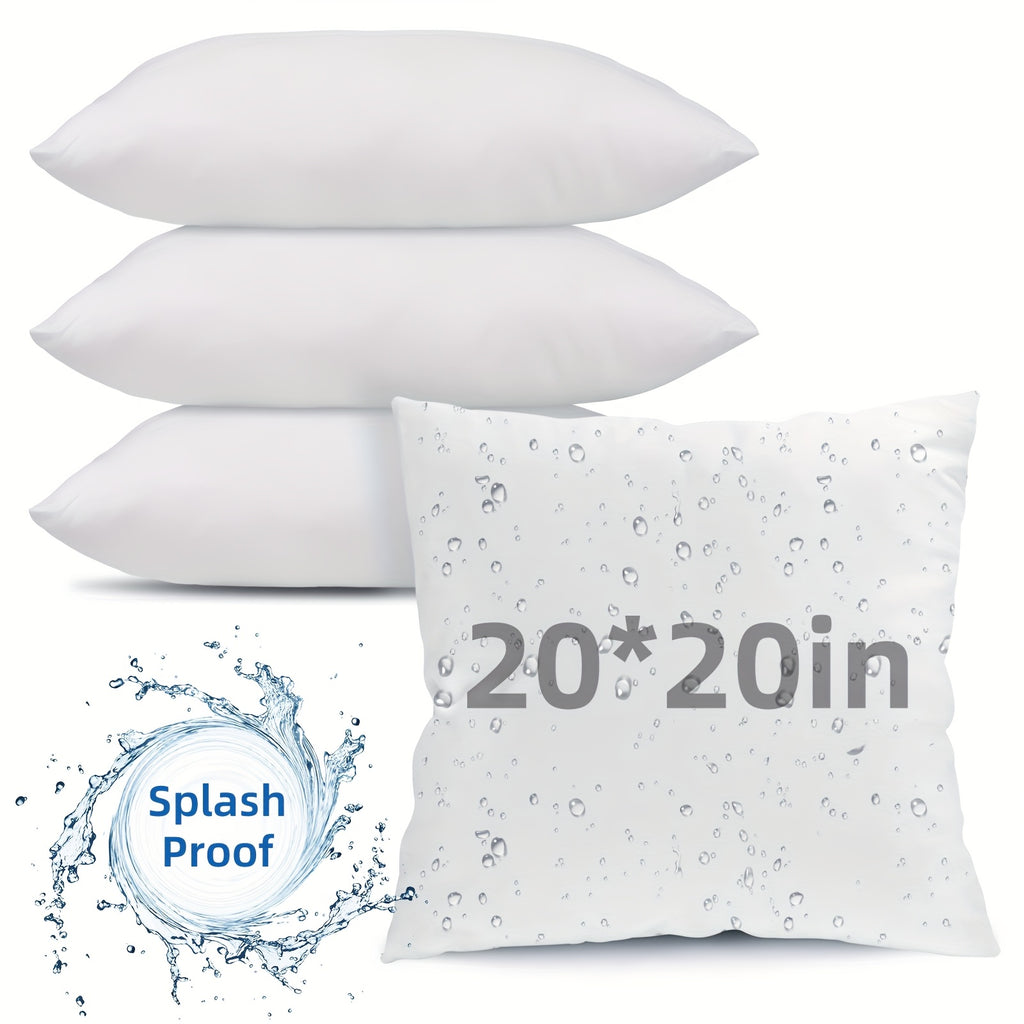 Pillow Inserts 4 Pack White – Choose 12x20, 18x18 or 20x20 Inch | Upgraded Fabric, Waterproof & Soft Touch Options | Square & Lumbar Throw Pillow Stuffer for Couch, Bed, Sofa, Patio & Living Room