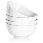 White Ceramic Bowl Set 22oz – Soup, Cereal, Ramen, Oatmeal, Salad & Rice Bowls for Kitchen | 4 or 6 Piece Set | Dishwasher & Microwave Safe